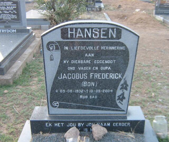 HANSEN Jacobus Frederick 1932-2004