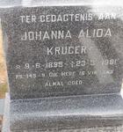KRUGER Johanna Alida 1895-1981