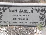 JANSEN Nan 1892-1972