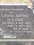 LANGE Louisa Sophia, de nee ROUX 1882-1974