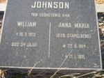 JOHNSON William -1973 & Anna Maria STAPELBERG 1914-1971
