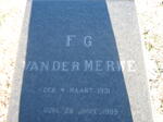 MERWE F.G., van der 1931- 1999