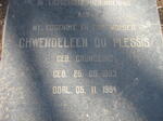 PLESSIS Ghwendeleen, du nee GRUNDLING 1933-1984