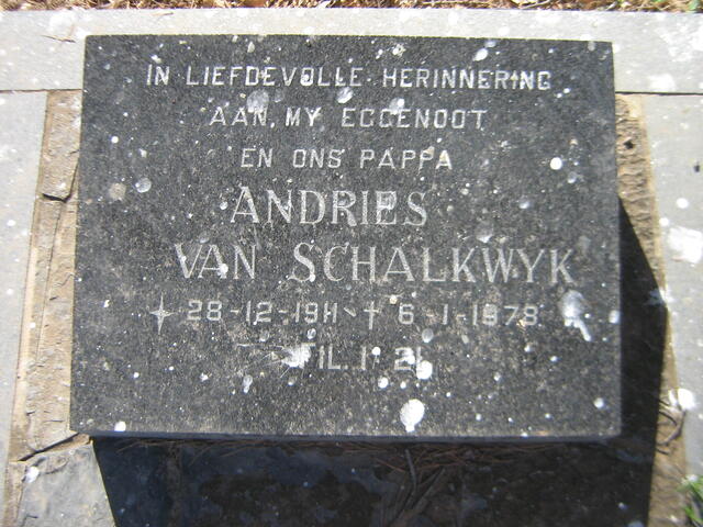 SCHALKWYK Andries, van 1911-1978