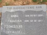 SCHEEPERS Anna Francina nee NAUDÉ 1900-1988