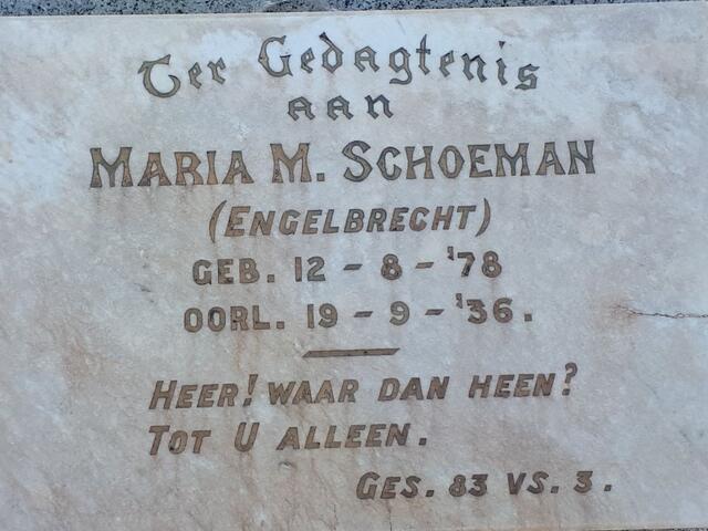 SCHOEMAN Maria M. nee ENGELBRECHT 1878-1936