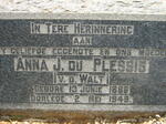 PLESSIS Anna J., du nee V. D. WALT 1886-1949