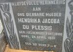 PLESSIS Hendrika Jacoba, du nee GELDENHUIS 1886-1951