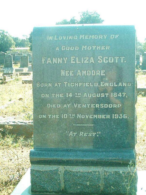 SCOTT Fanny Eliza nee AMOORE 1847-1936