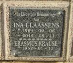 CLAASSENS Erasmus Krause 1952- & Ina 1964-2012