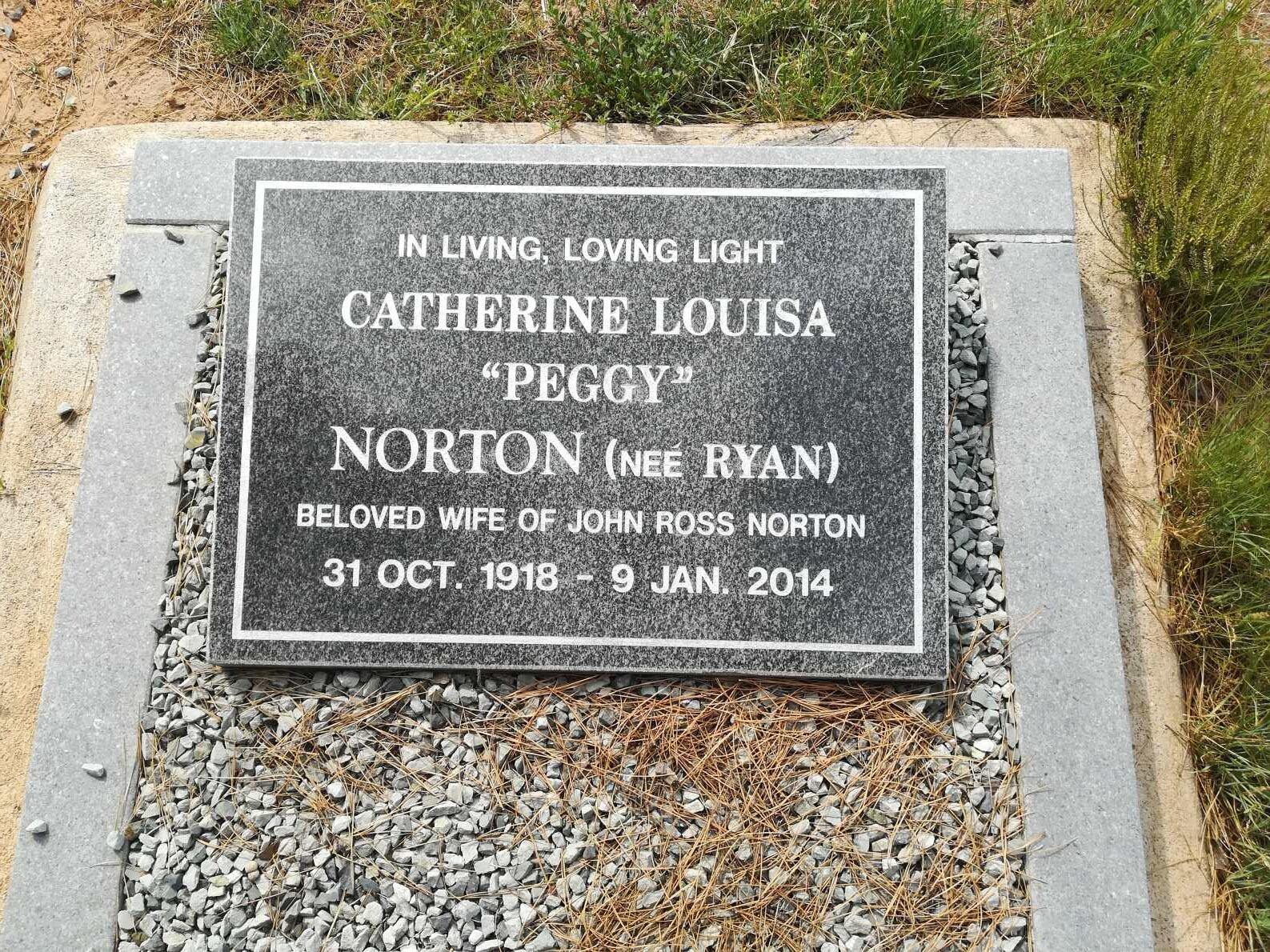 NORTON Catherine Louisa nee RYAN 1918-2014
