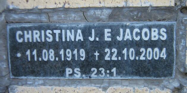 JACOBS Christina J.E. 1919-2004