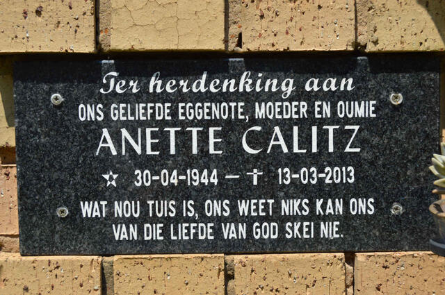 CALITZ Anette 1944-2013