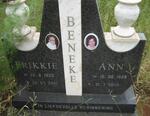 BENEKE Frikkie 1925-2001 & Ann 1928-2008