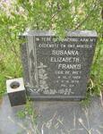 FRANKS Susanna Elizabeth nee DE WET 1923-1978