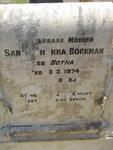 BORNMAN Sara Johanna nee BOTHA 1874-1938
