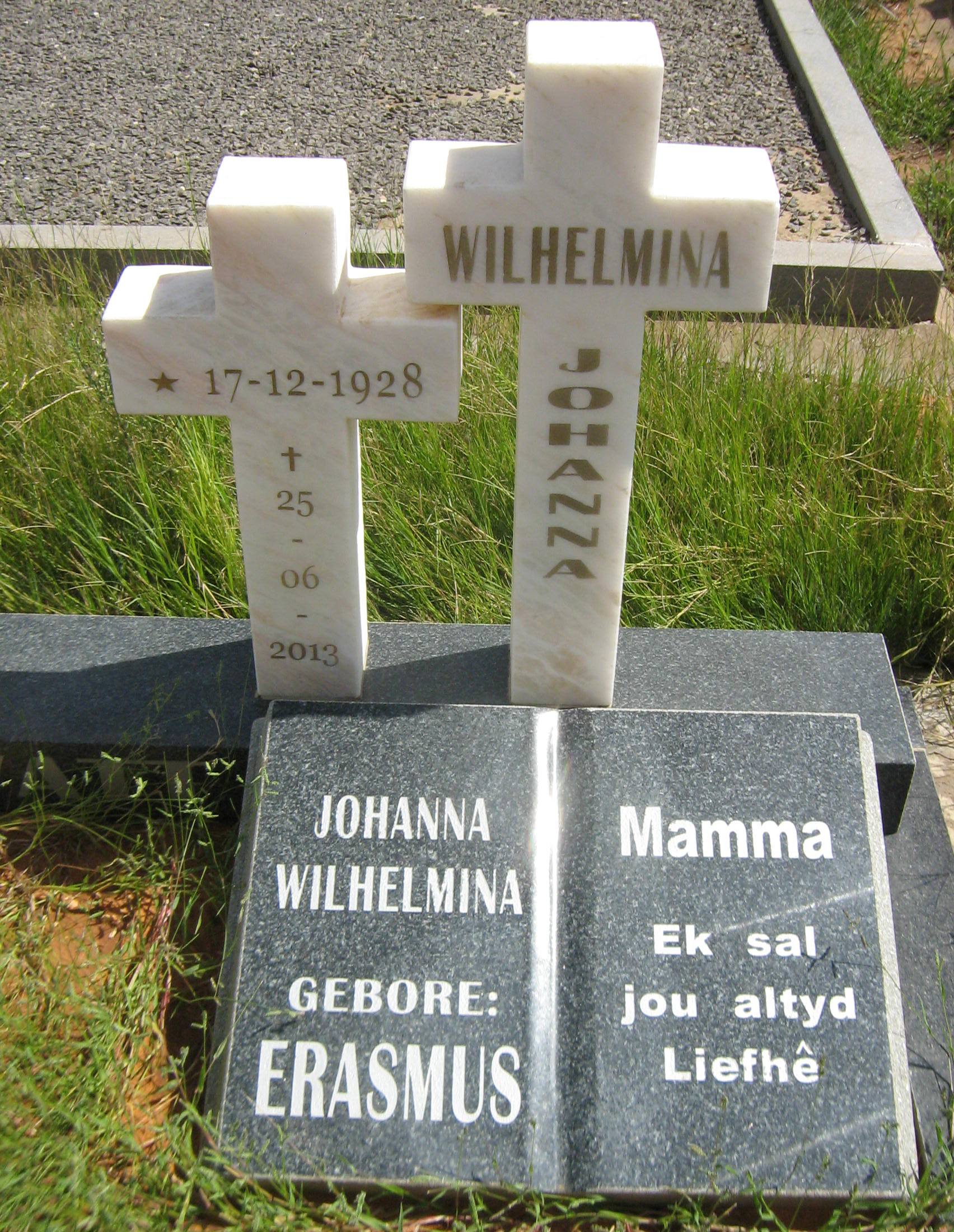 ? Johanna Wilhelmina nee ERASMUS 1928-2013