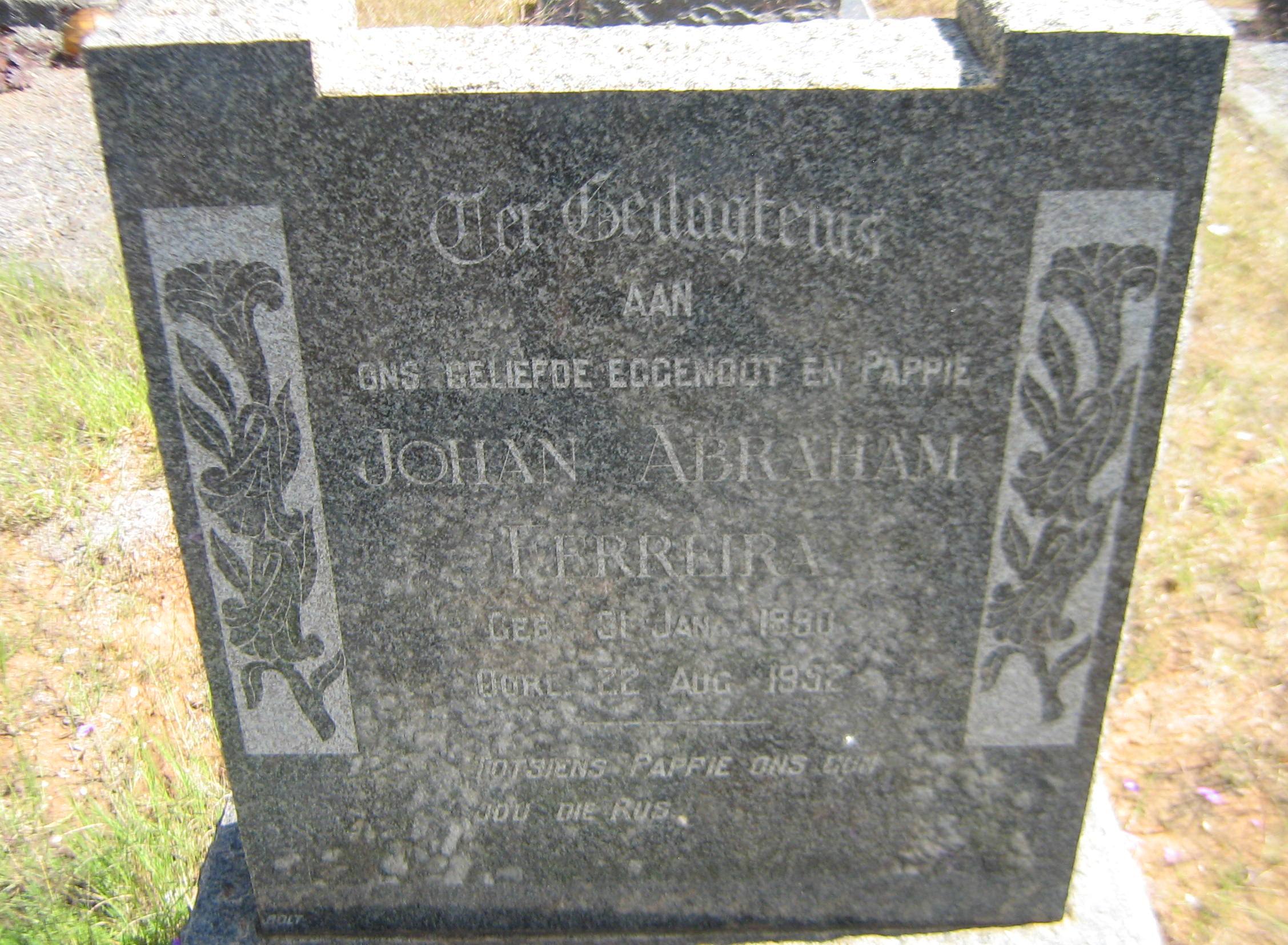 FERREIRA Johan Abraham 1890-1952