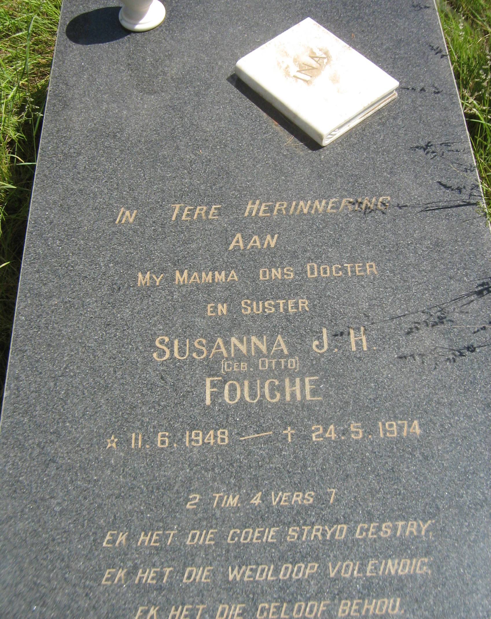 FOUCHE Susanna J.H. nee OTTO 1948-1974