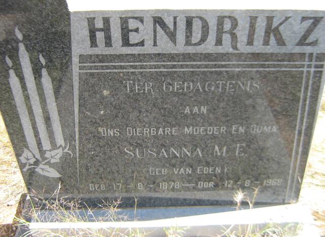 HENDRIKZ Susanna M.E. nee VAN EDEN 1878-1968