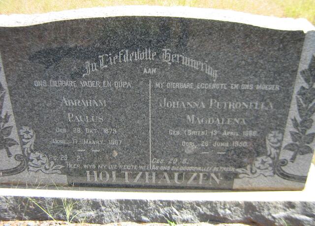 HOLTZHAUZEN Abraham Paulus 1879-1967 & Johanna Petronella Magdalena BRITS 1886-1950
