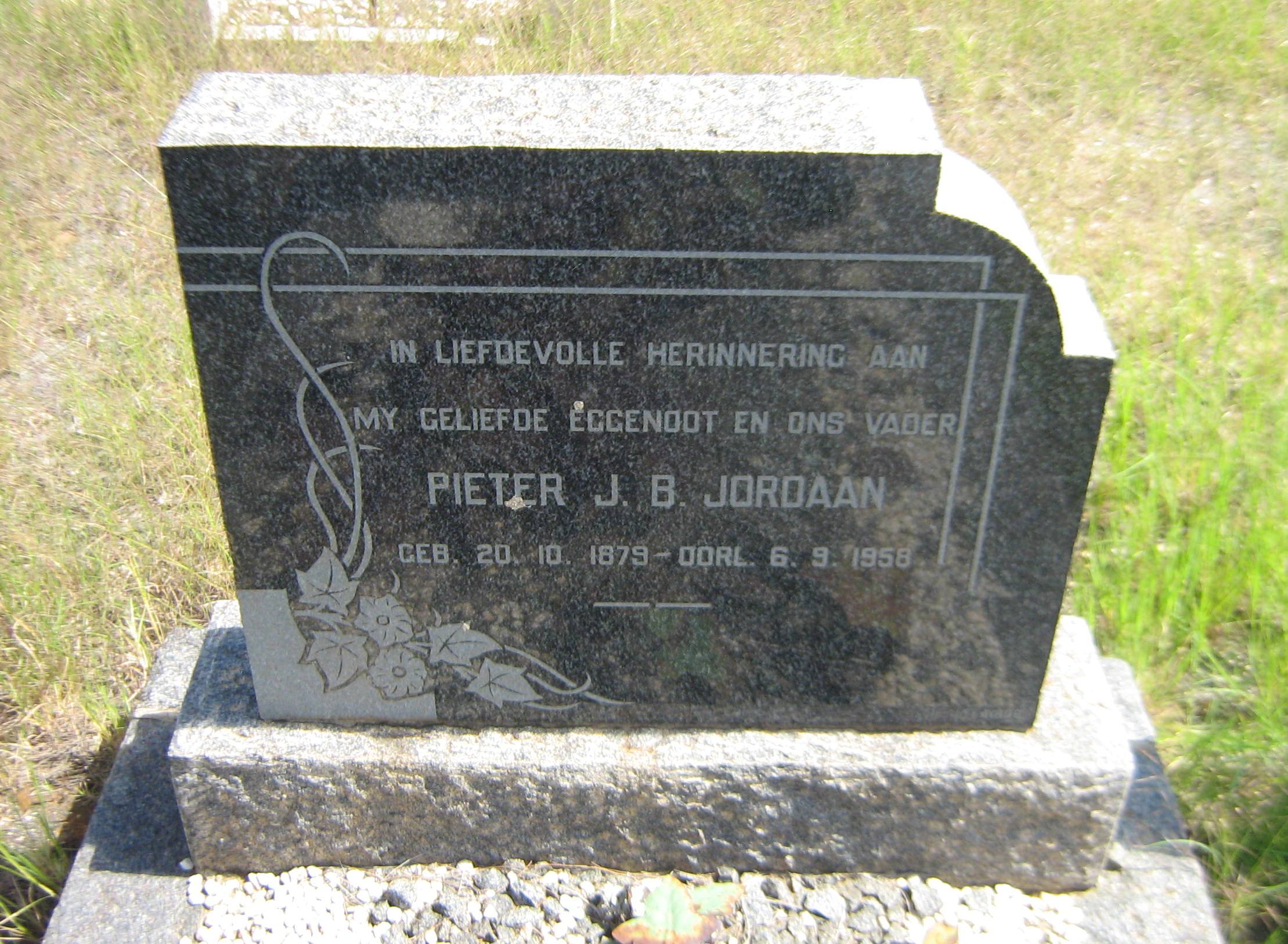 JORDAAN Pieter J.B. 1879-1958