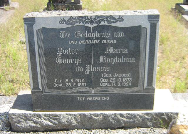 PLESSIS Pieter George, du 1872-1957 & Maria Magdalena JACOBS 1873-1954