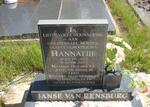 RENSBURG Hannatjie, Janse van 1922-2013