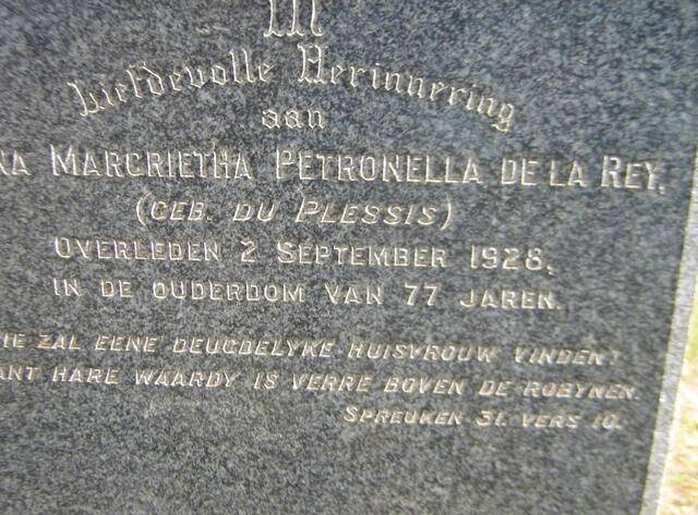 REY Anna Margrietha Petronella, de la nee DU PLESSIS -1928