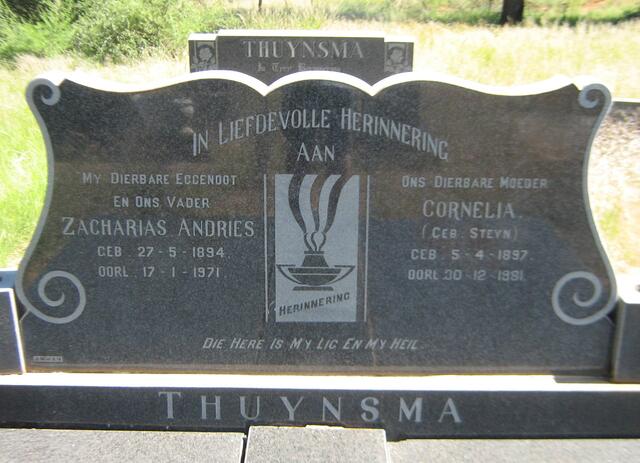 THUYNSMA Zacharias Andries 1894-1971 & Cornelia STEYN 1897-1981