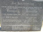 WESSELS Wesseltjie 1894-1984 & Bessie FOURIE 1907-1948