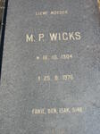 WICKS M.P. 1904-1976