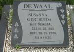 WAAL Susanna Gertruida, de nee SENEKAL 1963-2009