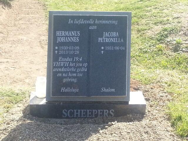 SCHEEPERS Hermanus Johannes 1930-2013 & Jacoba Petronella 1931-