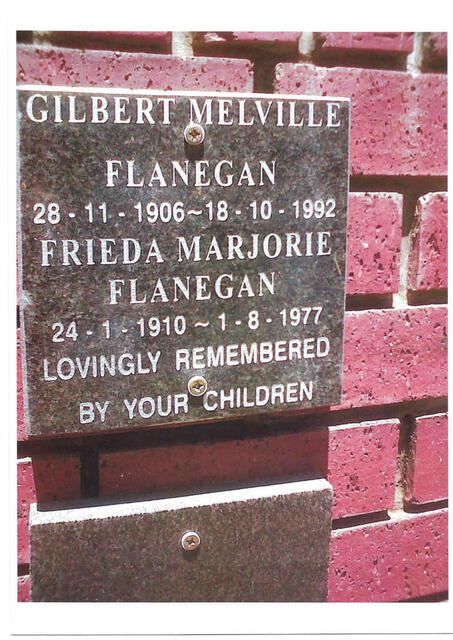 FLANEGAN Gilbert Melville 1906-1992 & Frieda Marjorie 1910-1977