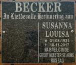 BECKER Susanna Louisa 1931-2017