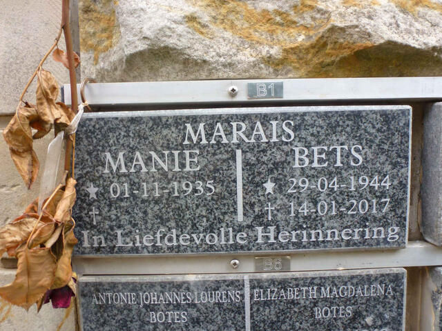MARAIS Manie 1935- & Bets 1944-2017