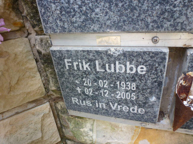 LUBBE Frik 1938-2005