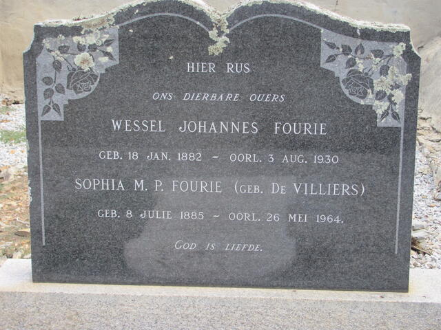 FOURIE Wessel Johannes 1882-1930 & Sophie M.P. DE VILLIERS 1885-1964