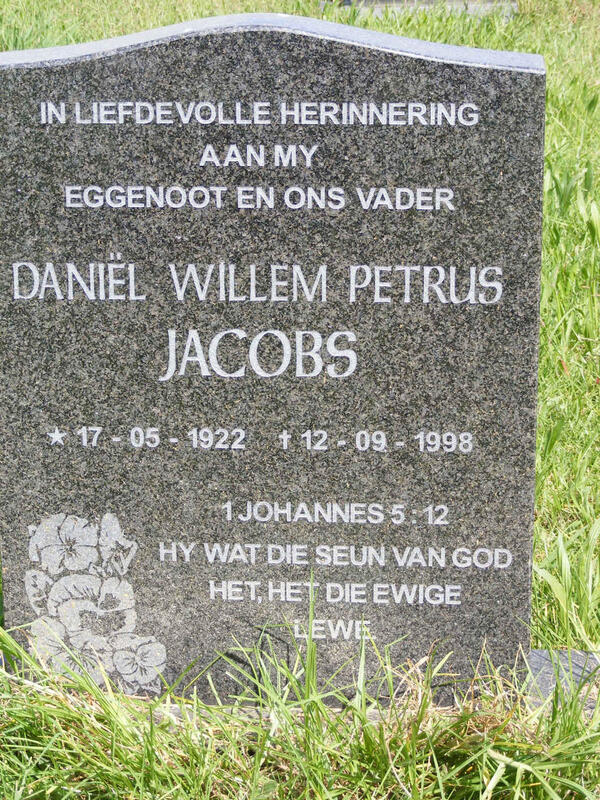 JACOBS Daniël Willem Petrus 1922-1998