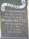 LUBBE Magdalena P.F.C. nee VAN JAARSVELD 1936-1969
