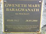 BARAGWANATH Gweneth Mary nee MACKLIN 1912-2000