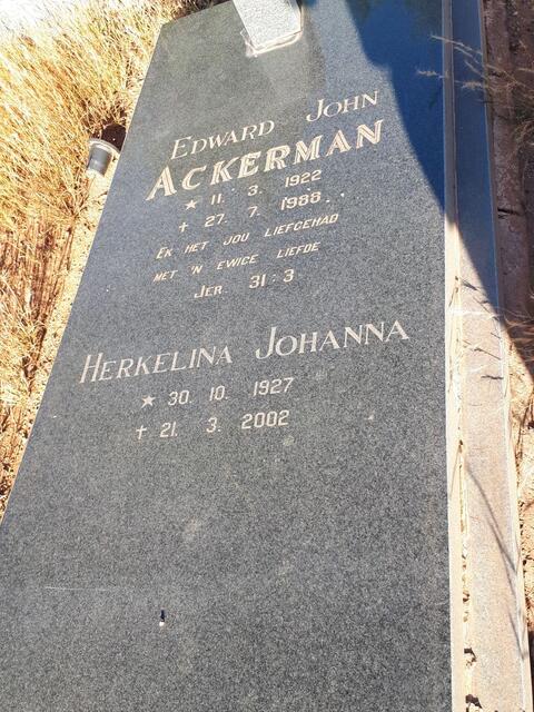 ACKERMAN Edward John 1922-1988 & Herkelina Johanna 1927-2002
