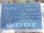 COETZEE Francois 1934- & Janetta Maria VAN VUUREN 1935-1997