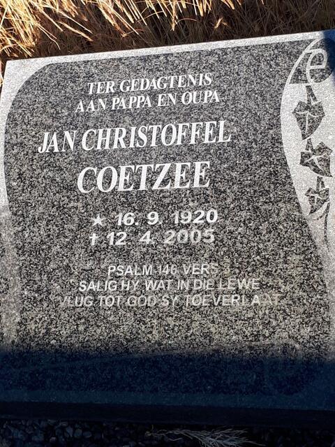 COETZEE Jan Christoffel 1920-2005