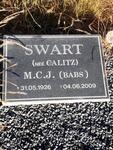 SWART M.C.J. nee CALITZ 1926-2009