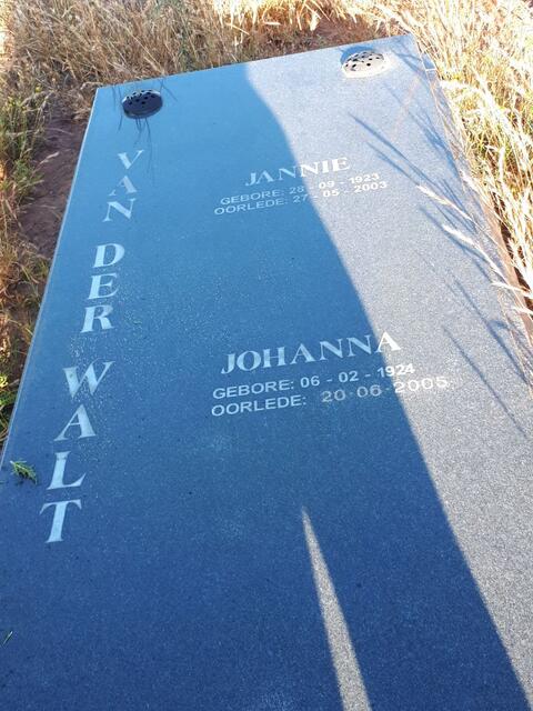WALT Jannie, van der 1923-2003 & Johanna 1924-2005
