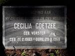 COETZEE Cecilia nee VORSTER 1903-1960