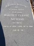 NIEMAND Margret Elsabé nee SMITH 1935-1982