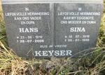 KEYSER Hans 1919-2006 & Sina 1918-1999